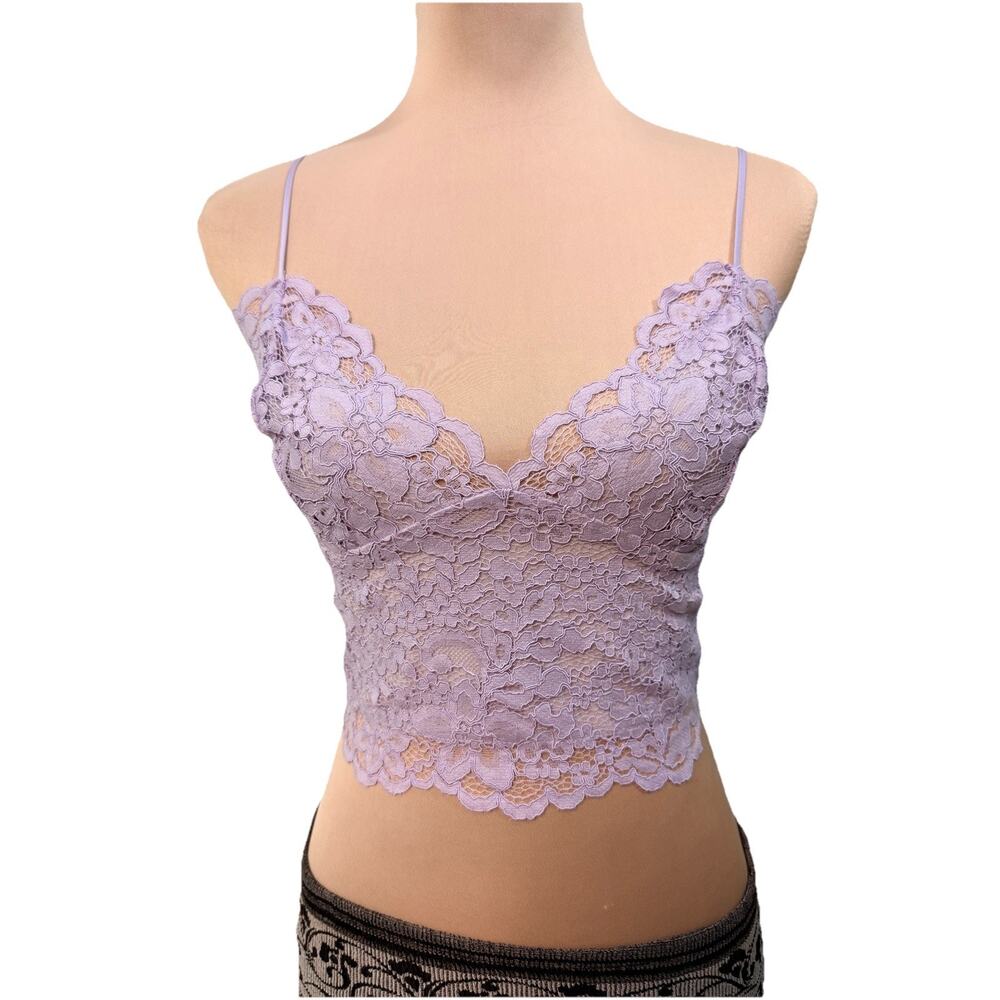 Lace Bustier Corset Top Y2K Romantic Lavender Purple Medium Floral Coquette